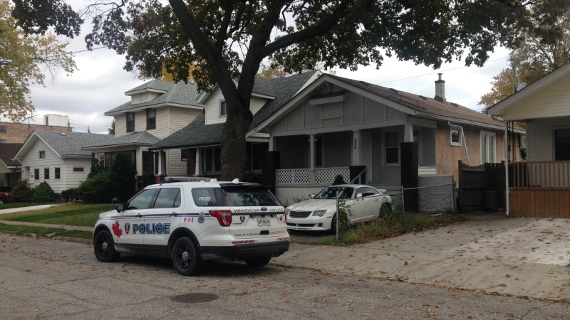 Police arrested two people on Josephine Street related to a homicide in Windsor, Ont, Monday, Nov. 6, 2017. (Bob Bellacicco / CTV Windsor)