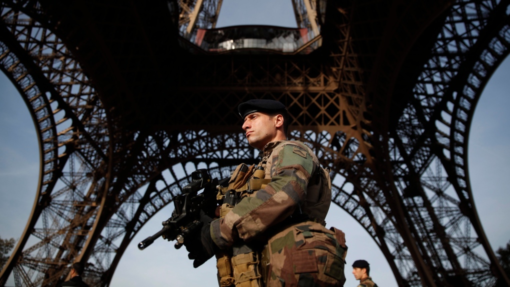 Eiffel Tower Soldier on Guard