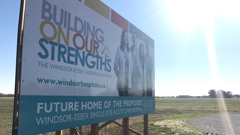 Proposed acute-care hospital site at County Road 42 and Concession Road 9 in Windsor on Nov. 8, 2017. (Rich Garton / CTV Windsor)