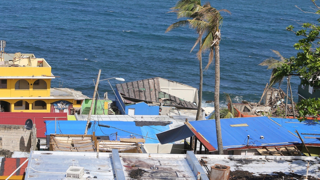 Hurricane damage in San Juan, Puerto Rico
