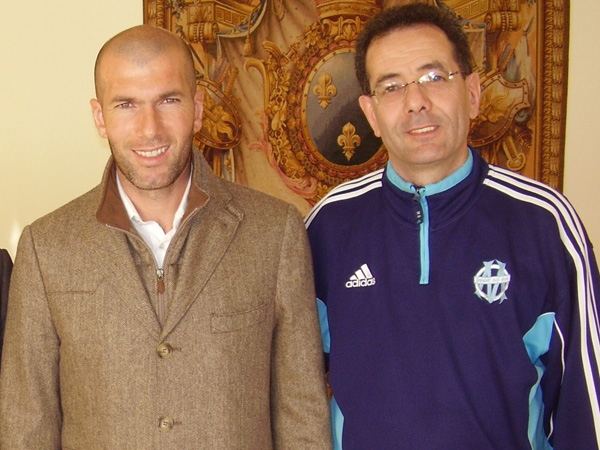 Retired French soccer star Zinedine Zidane with Ahcene Adlani(right)in Madrid. May 1st, 2009.