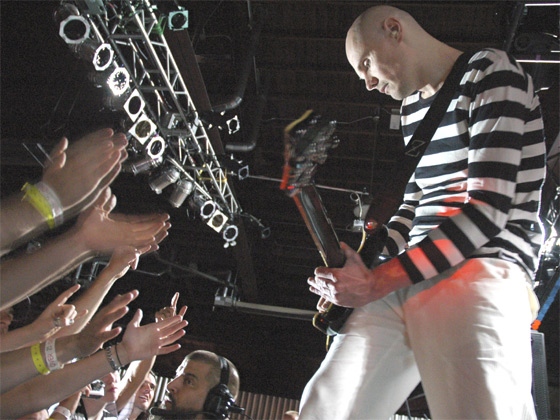 Billy Corgan performs with the Smashing Pumpkins on Saturday night, June 23, 2007, at the Orange Peel, as the reunited band kicked off a nine-show run at the Asheville, N.C., club. (AP / Asheville Citizen-Times, Jason Sandford)