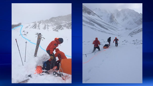 Injured man rescued Arethusa Cirque avalanche