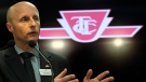 TTC CEO Andy Byford speaks to the media regarding the release of a video involving TTC enforcement officers on Wednesday, April 1, 2015. THE CANADIAN PRESS/Nathan Denette
