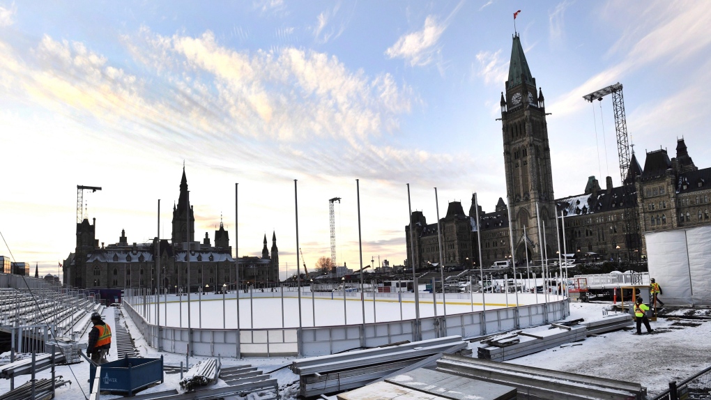 Skating rink on Parliament Hill in Ottawa