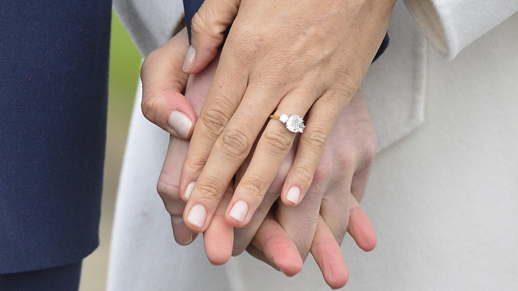 Meghan Markle wears her engagement ring