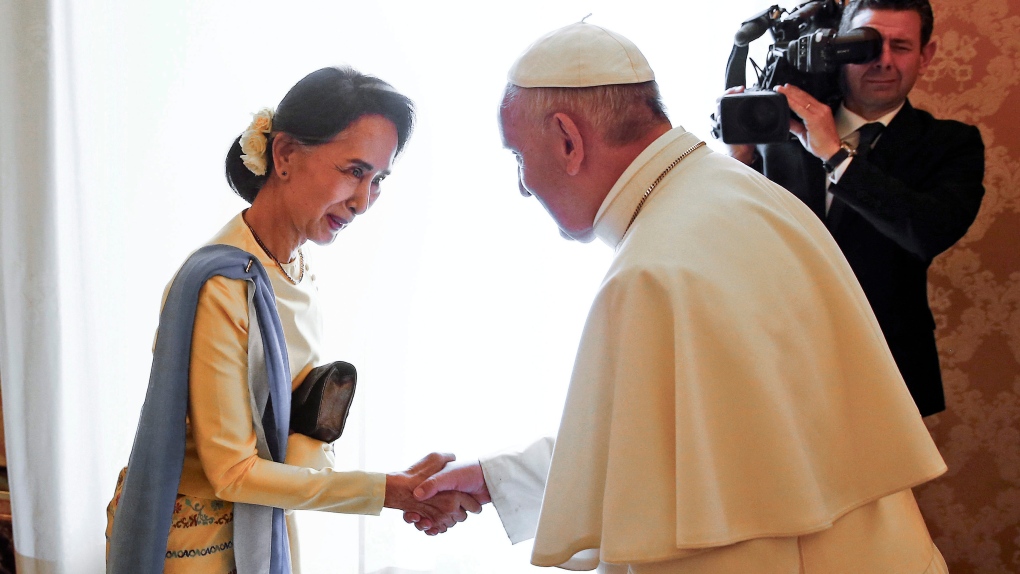 Aung San Suu Kyi and Pope Francis