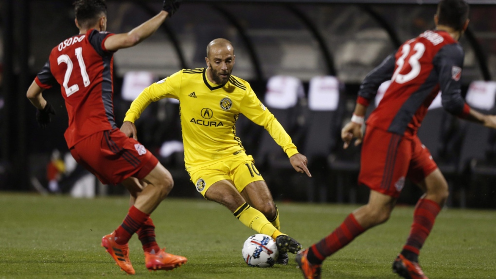 Columbus Crew and Toronto FC in action