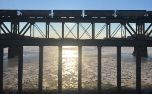 The CPR train bridge over the South Saskatchewan River (Nikki Barker)