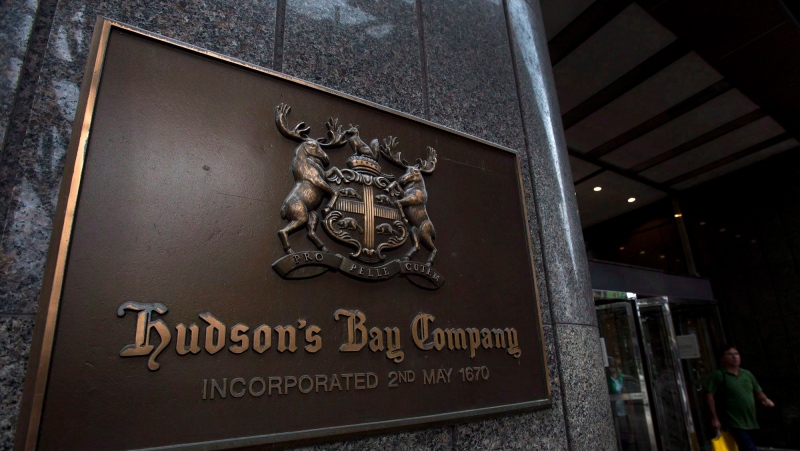 A Hudson's Bay Co. store sign is shown in Toronto on Monday, July 29, 2013. (THE CANADIAN PRESS/Nathan Denette)