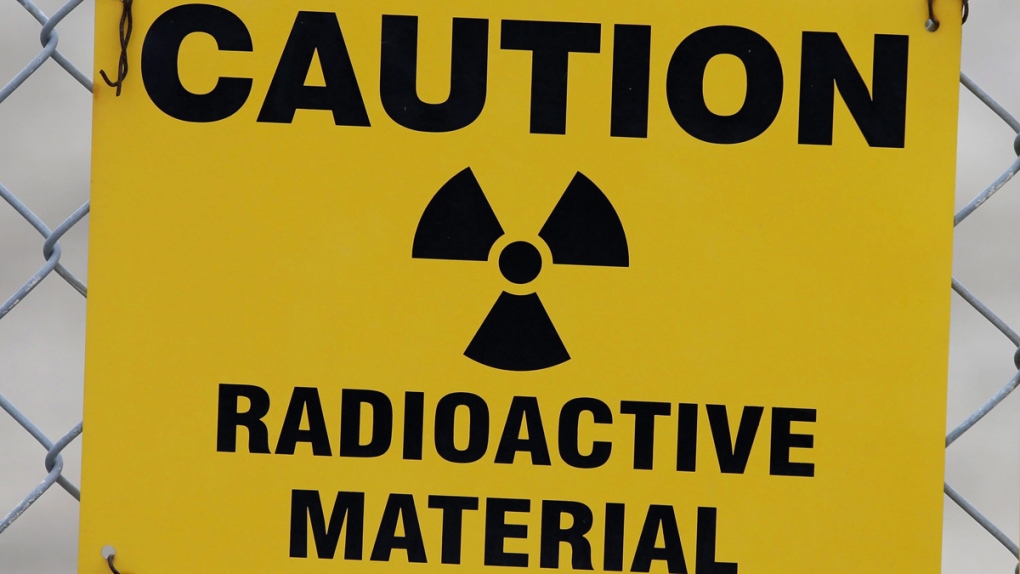 Sign warns of radioactive material