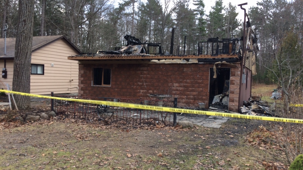 Cottage fire in Tiny Township