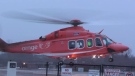 An Ornge air ambulance is pictured transporting a patient after a fatal head-on crash east of Peterborough Sunday December 10, 2017. 