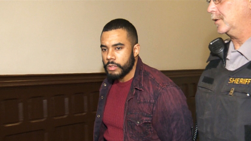 Tyrell Peter Dechamp appears in Halifax provincial court on Monday, Dec. 11, 2017. 