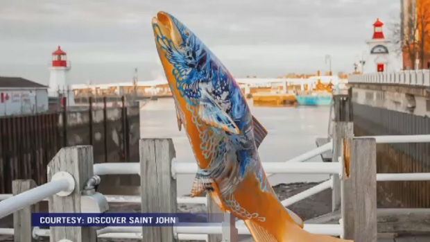 Discover Saint John is trying to get to the bottom of who stole this salmon sculpture from Uptown Saint John last week. 