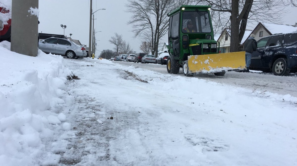 Snow Sidewalk in Windsor 