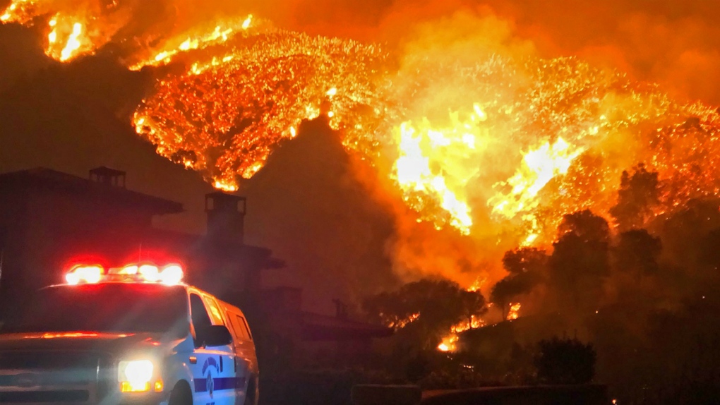 Wildfire burns across California