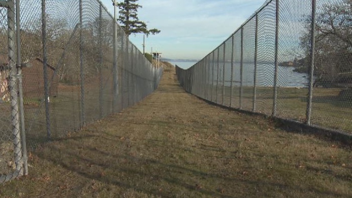 The current 12-foot fence at the prison will be downgraded to just four feet tall early next year. Dec. 13, 2017. (CTV Vancouver Island)