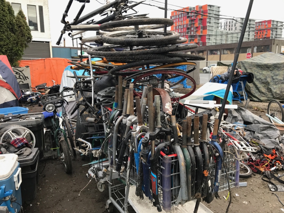 Bikes at Vancouver tent city