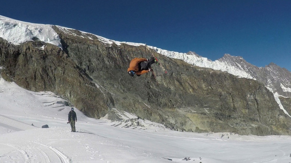 Olympics training on a Swiss glacier