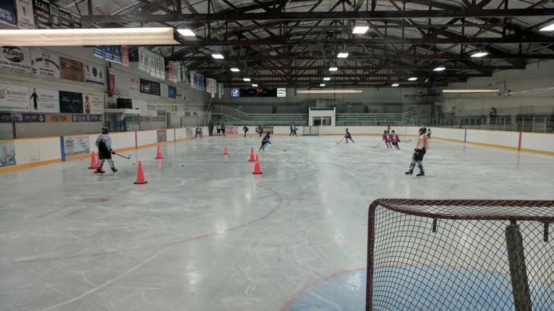 Minor hockey players are shown on the ice at Ridgetown arena in Chatham-Kent. (SKMHA / Facebook)