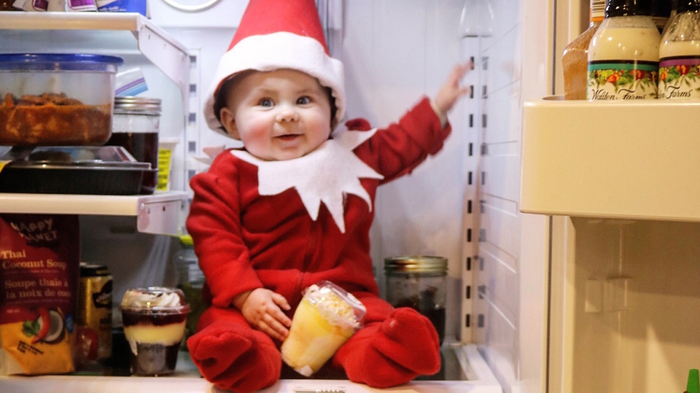 Baby elf on a shelf, Kade Sutherland