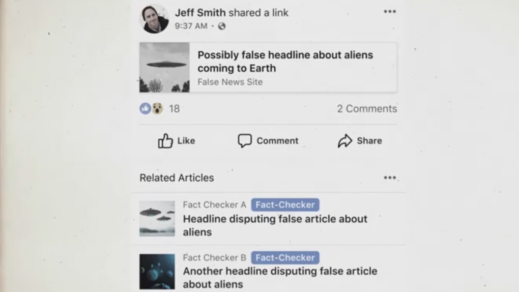 fake news feature on Facebook