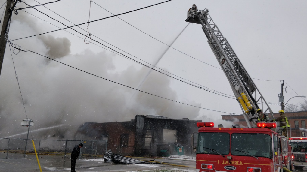 CKFD battle a blaze in Wallaceburg Ont. on Dec. 23