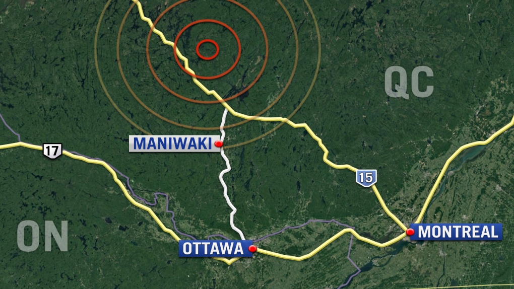 4.1 magnitude earthquake near Maniwaki