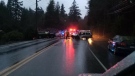 Sooke Road was shut down both ways at Parkland Road after a reported head-on collision between two vehicles. Dec. 29, 2017. (Facebook)