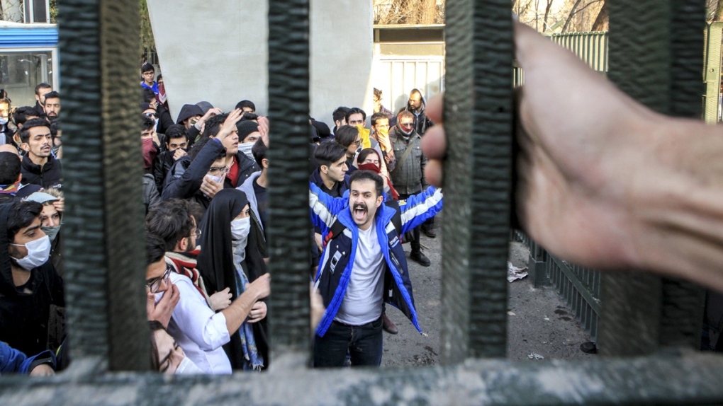 Anti-government protest inside Tehran University