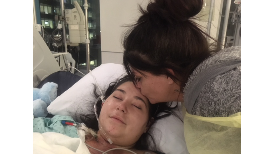 Sabryna Mongeon remains in medically-induced coma.