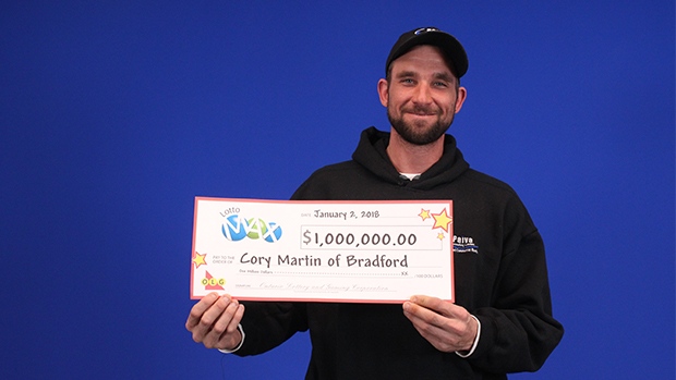 Cory Martin of Bradford won $1million in the Dec. 15, 2017 Lotto Max draw.(OLG/Submitted photo)