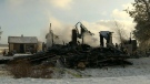 The scene of a house fire in Pubnico Head, N.S. 