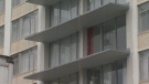 A balcony with rails is seen at a James Bay apartment building. A group of tenants living in the Victoria neighbourhood say their safety is being ignored while their apartment buildings are under renovation. Jan. 6, 2017. (CTV Vancouver Island)
