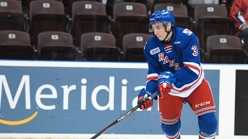 The newest addition to the Windsor Spitfires is Chatham area defenceman Grayson Ladd who was acquired from the Kitchener Rangers. (Aaron Bell / OHL Images)