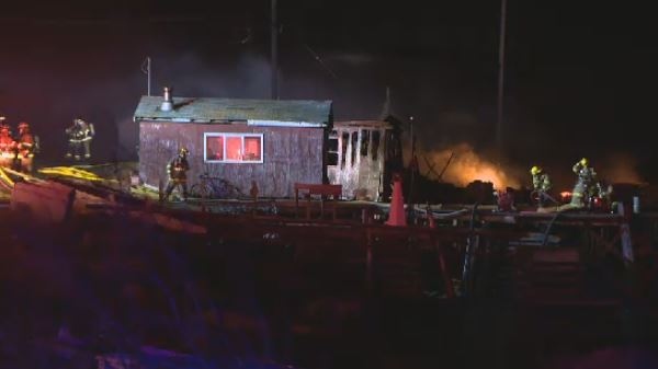 boathouse destroyed by fire