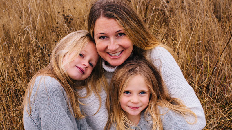 Sisters Chloe and Aubrey Berry are pictured with their mother, Sarah Cotton. (Ryan MacDonald Photography) 
