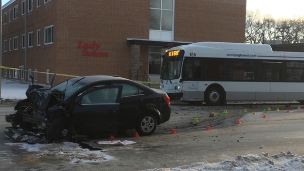 Bus-car collision