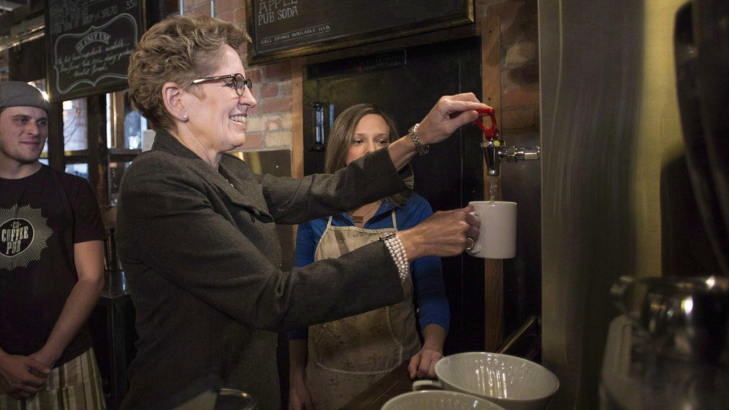 Ontario Premier Kathleen Wynne makes tea