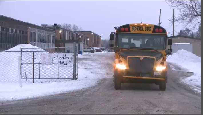 Bus drops high school students off at South Carleton Public High School