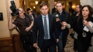 Ontario Progressive Conservative Leader Patrick Brown leaves Queen's Park after a press conference in Toronto on Wednesday, Jan. 24, 2018. (Aaron Vincent Elkaim / THE CANADIAN PRESS)