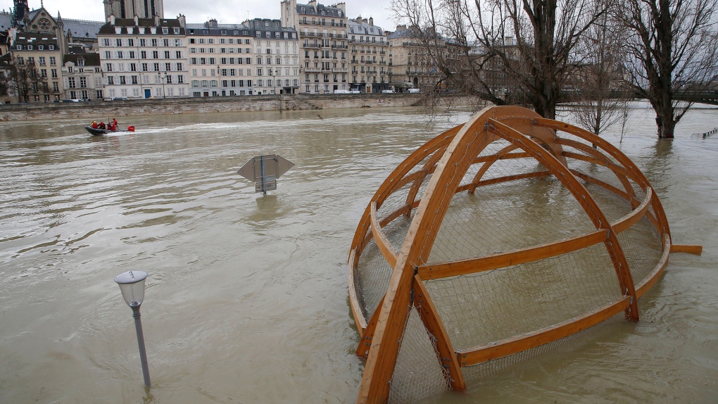 Flooding on the Seine River in France