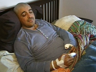 Taxi driver Sami Aldoboni says he suffered a broken arm after an assault at Ottawa's International Airport, Monday, May 11, 2009.
