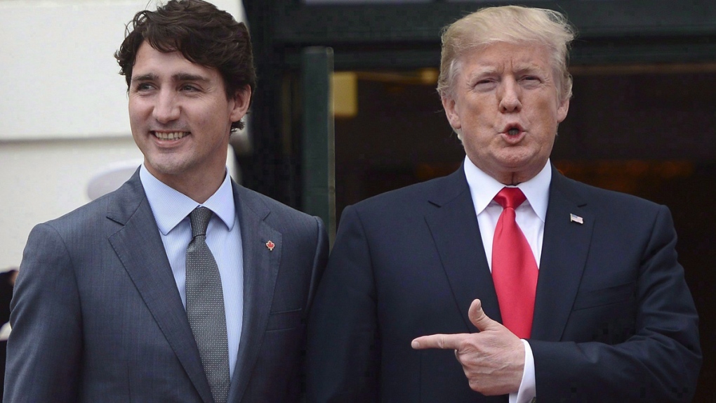 Trudeau and Trump at the White House
