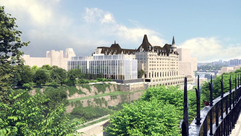 Artists rendering of the Fairmont Château Laurier as it would be seen from the Parliamentary Precinct. (Ottawa.ca)

