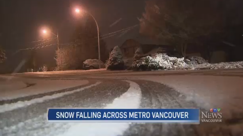Snow blankets parts of Metro Vancouver
