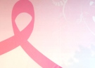 A breast cancer awareness ribbon is seen at an announcement in Panama City, Friday, Nov. 21, 2008. (AP / Sky Gilbar)