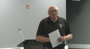 Dave Baron speaks at the Yorkton Terriers Annual General Meeting in June 2017.