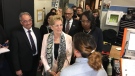 Ontario Premier Kathleen Wynne at St. Clair College in Windsor touring the regional training centre on Feb. 15, 2018. (Chris Campbell / CTV Windsor)